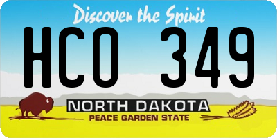 ND license plate HCO349