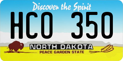 ND license plate HCO350