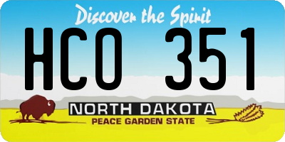 ND license plate HCO351