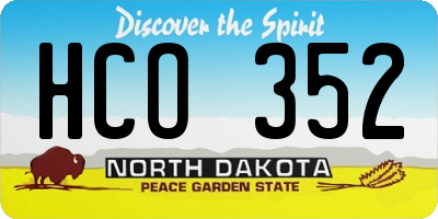 ND license plate HCO352