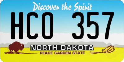 ND license plate HCO357