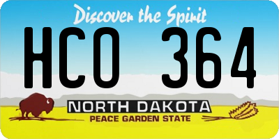 ND license plate HCO364