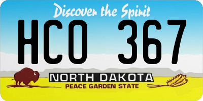 ND license plate HCO367