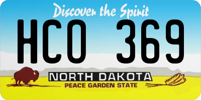 ND license plate HCO369