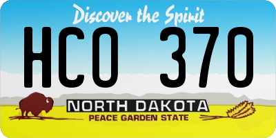 ND license plate HCO370