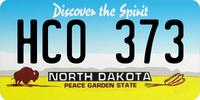 ND license plate HCO373