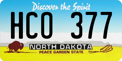 ND license plate HCO377