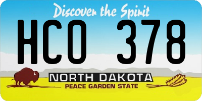 ND license plate HCO378