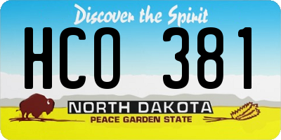 ND license plate HCO381