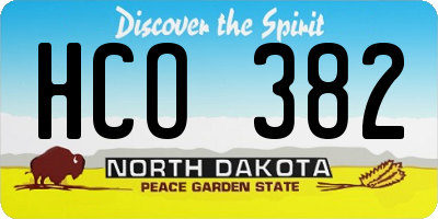 ND license plate HCO382