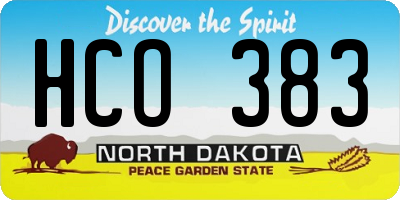 ND license plate HCO383