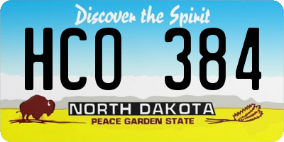 ND license plate HCO384