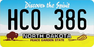 ND license plate HCO386