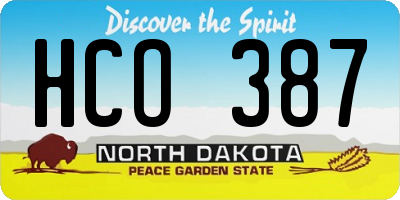 ND license plate HCO387