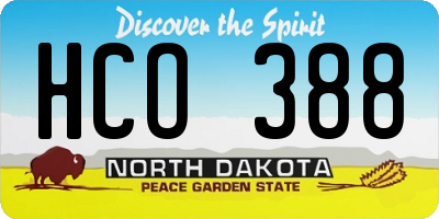 ND license plate HCO388