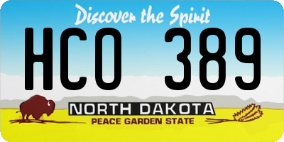 ND license plate HCO389