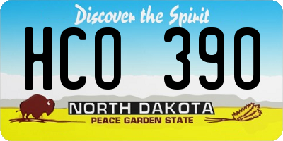 ND license plate HCO390