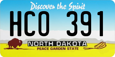 ND license plate HCO391