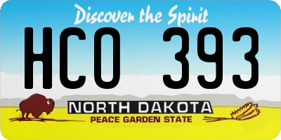 ND license plate HCO393