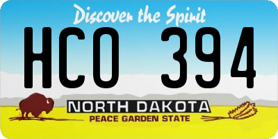 ND license plate HCO394