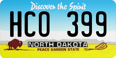 ND license plate HCO399