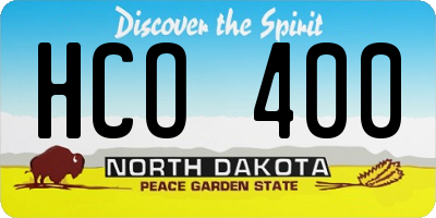 ND license plate HCO400