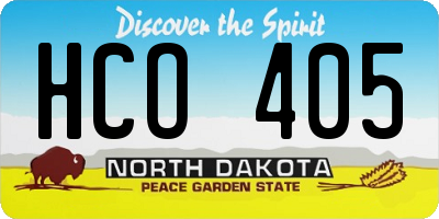 ND license plate HCO405