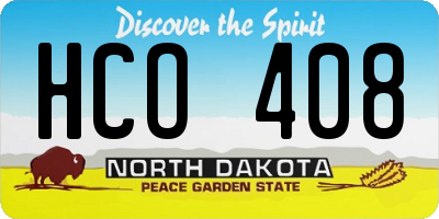 ND license plate HCO408