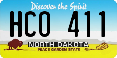 ND license plate HCO411