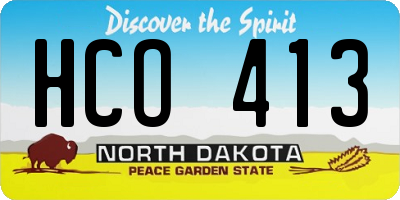 ND license plate HCO413