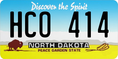 ND license plate HCO414