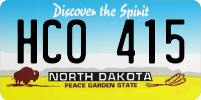 ND license plate HCO415