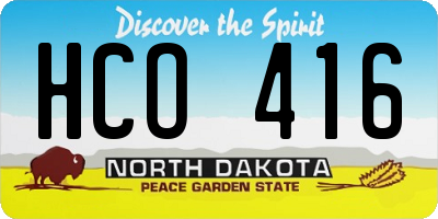 ND license plate HCO416