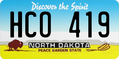 ND license plate HCO419