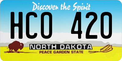 ND license plate HCO420