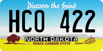 ND license plate HCO422