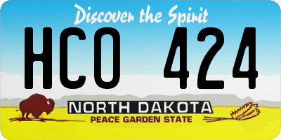 ND license plate HCO424