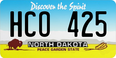 ND license plate HCO425