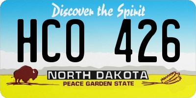 ND license plate HCO426