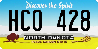 ND license plate HCO428