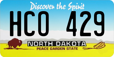 ND license plate HCO429