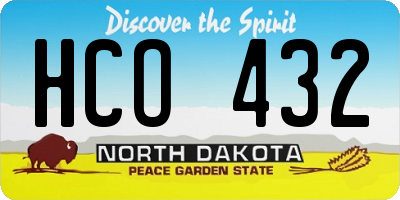 ND license plate HCO432