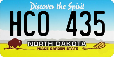 ND license plate HCO435