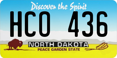 ND license plate HCO436