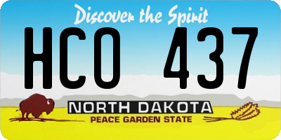 ND license plate HCO437