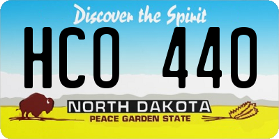 ND license plate HCO440