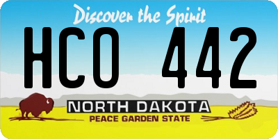 ND license plate HCO442