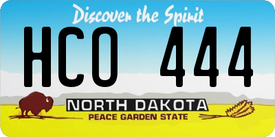 ND license plate HCO444