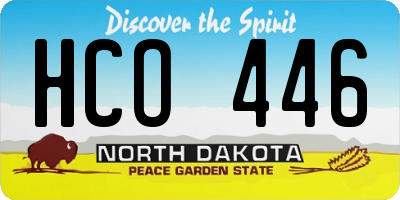 ND license plate HCO446