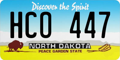 ND license plate HCO447